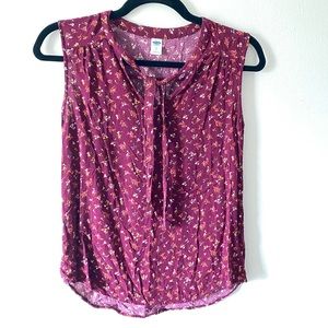 Floral sleeveless blouse